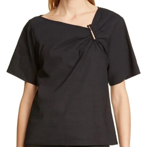 A.L.C. Tops - A.L.C. Black “Abbey” Ruched Front Short Sleeve Top Size 4 Excellent Condition!
